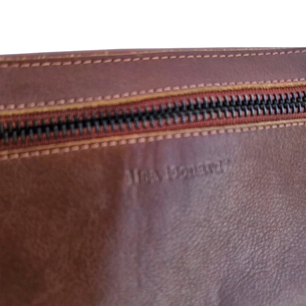 Vintage Leather Handbag Purse Clutch Wallet Fringe Brown Lisa Leonard - Picture 14 of 14